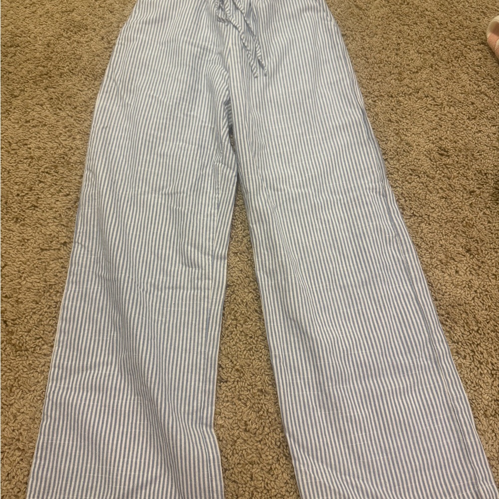 SHEIN Blue and White Striped Pants